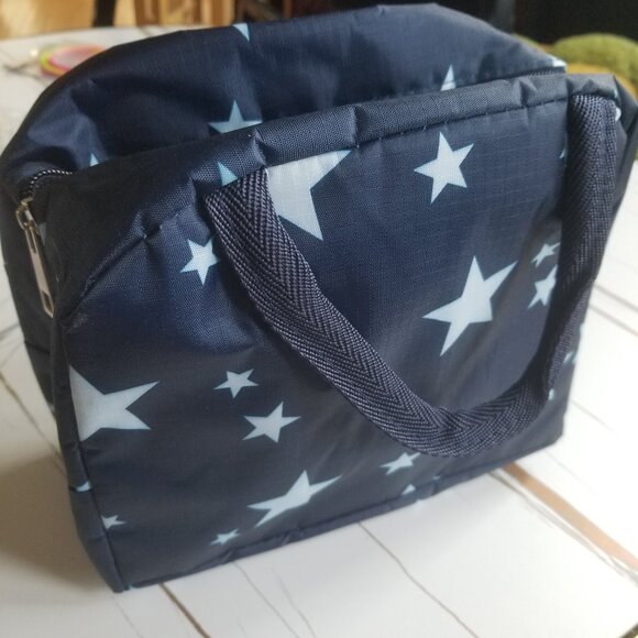 Other - Navy Blue Stars Insulated Lunch Picnic Bag